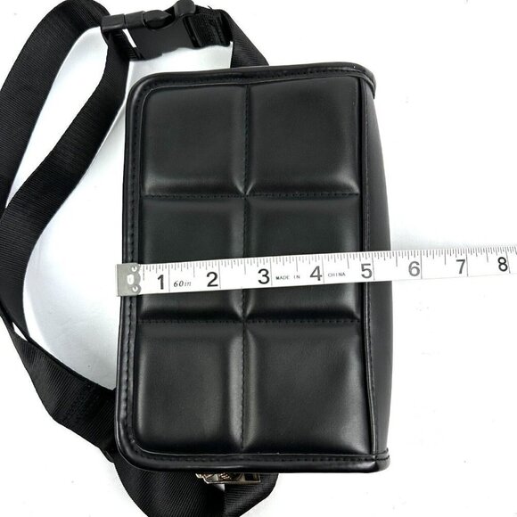 Amanda Uprichard Belt Bag Black Vegan Leather Gold Hardware Travel‎ Purse New - Picture 11 of 13